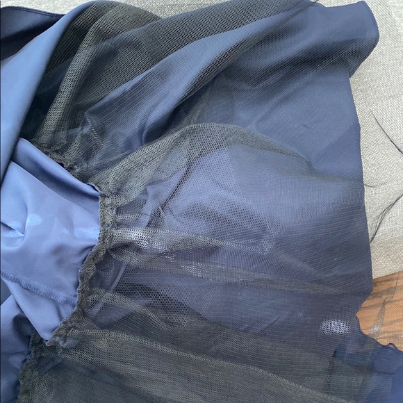 David's Bridal Navy Blue Halter A-line Maxi Dress - Picture 7 of 7